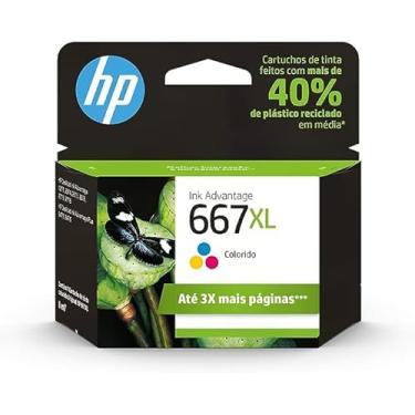 Imagem de Cartucho de tinta H P 667XL Colorido Original (3YM80AB) Para Deskjet Ink Advantage 2376, 2776, 6476, 5076, 5276