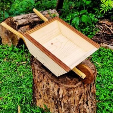 Imagem de Jardineira Carrinho de Mão. Floreira Carriola em Madeira.