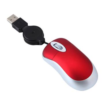 Imagem de Mini Mouse Retrátil Universal  Portátil  1600DPI  USB  Óptico  Com Fio  Ergonômico  Casa