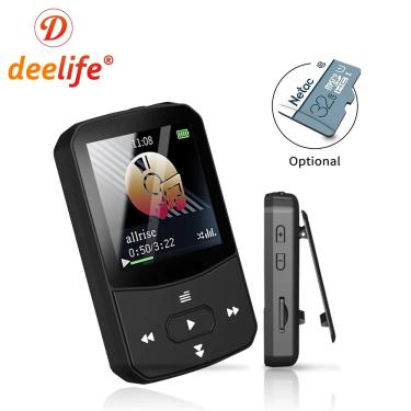Imagem de Deelife-Mini Sport MP3 Player com Braçadeira Bluetooth  Clip para Correr  Tocar Música Portátil  Mp