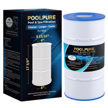 Imagem de POOLPURE Filtro de piscina PLF90A substitui Hayward C900, CX900RE, Pleatco PA90, Ultral-B6, Unicel C-8409, Filbur FC-1292, Sta-Rite PXC95, 90 pés quadrados, C x OD: 43 cm x 21 cm (pacote com 1)
