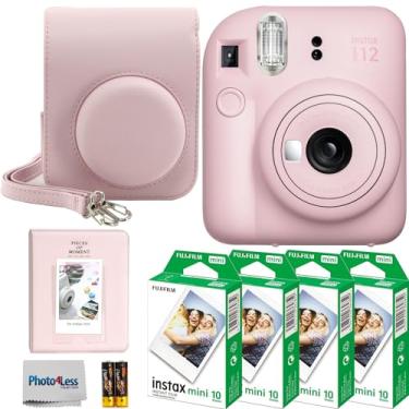 Imagem de Fujifilm Câmera instantânea Instax Mini 12 (rosa flor) + filme instantâneo Fuji Instax Mini – 40 folhas + pacote de presente para câmera instantânea