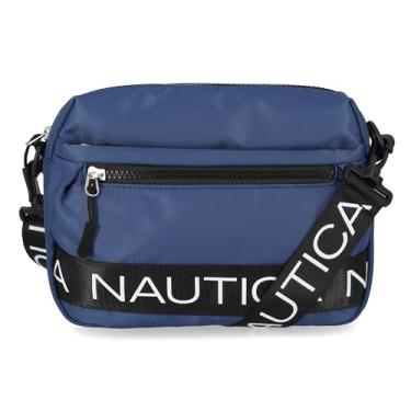 Imagem de Nautica Bolsa tiracolo de nylon com alça de ombro ajustável, Índigo, One Size