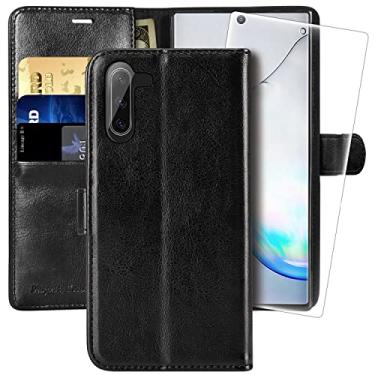 Imagem de MONASAY Capa tipo carteira para Galaxy Note 10, [bloqueio RFID] Capa de celular de couro com suporte para cartão de crédito para Samsung Galaxy Note 10 6,3 polegadas Preto