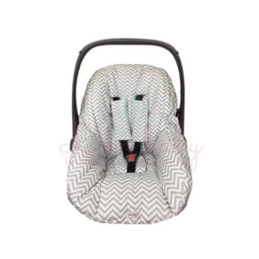 Imagem de Capa Para Bebê Conforto Modelo Universal Listra Cinza - Lika Baby