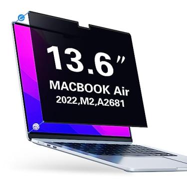 Imagem de PYS® Tela de privacidade para MacBook Air de 13,6 polegadas, tela magnética para MacBook Air M2 de 13,6 polegadas, chip M2 2022 (A2681), protetor de tela de privacidade para laptop Mac, removível,