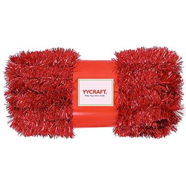Imagem de YYCRAFT 15 jardas (45 pés) comprimento comercial grosso papel alumínio Natal guirlanda clássica decorações de Natal, Vermelho, 2 Inch Width