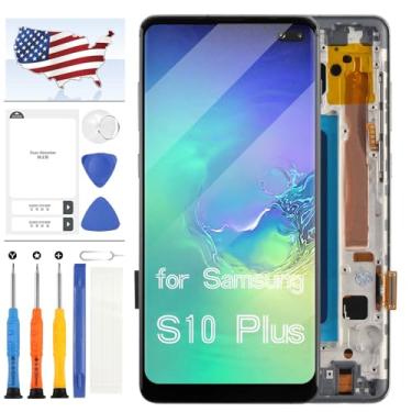 Imagem de A-MIND Substituição de tela TFT para Samsung S10 Plus para Samsung G975F G975U G975W G975U1 G9750 G975N G975X Display LCD Touch Screen Substituição Digitalizador Vidro Montagem com Ferramenta (Preto