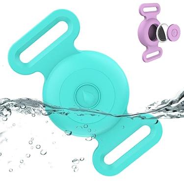 Imagem de Suporte para coleira AirTag: capa de silicone à prova d'água para Apple AirTag, suporte antiperda para rastreador GPS de cães e gatos (verde menta)