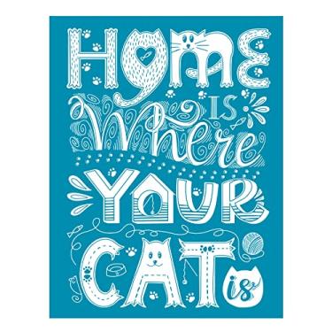 Imagem de Thasungo Estêncil de tela de seda, estêncil autoadesivo de gato, estêncil de malha reutilizável para pintura em placas de madeira DIY, camiseta, tecido, quadro-negro, tecido, travesseiro, decoração de casa