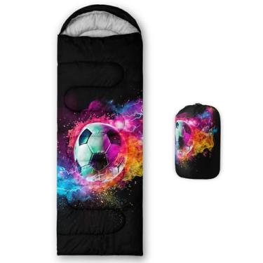 Imagem de QOOMO Sacos de dormir coloridos para acampamento, 3 estações, clima quente e frio, leve, sacos de dormir à prova d'água para adultos e crianças, viagens e ao ar livre, equipamentos de acampamento, 78