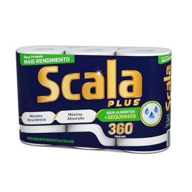 Imagem de Scala Plus Papel Toalha Mega, 360 Toalhas (3 Rolos de 120 Toalhas Cada)