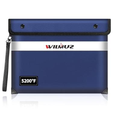Imagem de Wilmuz Bolsa de dinheiro à prova de fogo para dinheiro, bolsa de documentos isolada à prova de fogo e água de 2870 °C com zíper resistente à água, envelopes à prova de fogo para documentos