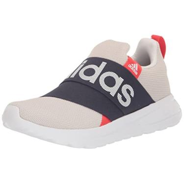 Imagem de adidas Tênis masculino Lite Racer Adapt 6.0, Branco/Azul Marinho Sombra/Vermelho Brilhante, 7.5
