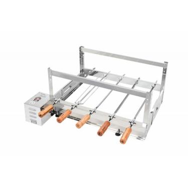 Imagem de Churrasqueira Rotativa Giratória 5 Espetos 70 Cm Bivolt Aço Inox Gbi05 - Arke