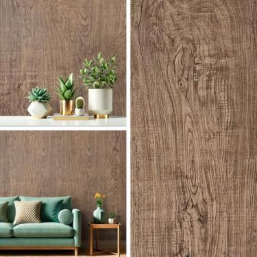 Imagem de Genérico Madeira Rústica Papel de Parede Adesivo Lavável Envelopamento Antimanchas 5m x 45cm