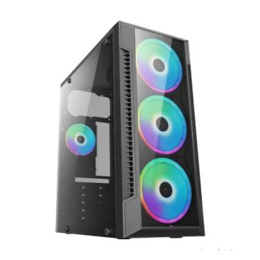 Imagem de Gabinete gamer bpc-c3147 black com lateral vidro usb 3.0 - BRAZILPC
