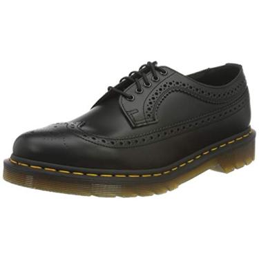 Imagem de Dr. Martens, 3989 Brogue BEX 3-Eye Sapato de couro com ponta de asa para homens e mulheres, Preto, 8 Women/7 Men