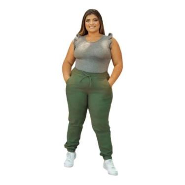 Imagem de Calça Feminina Jogger Plus Size Calça Bengaline Com Elástico Modinha M