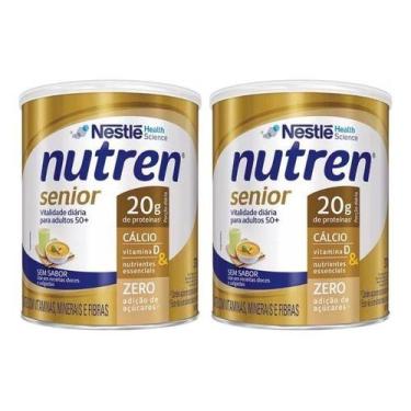 Imagem de Kit 2 Nutren Senior Suplemento Pó Nestlé Sem Sabor Lata 370g, Sem sabo