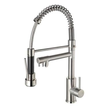 Imagem de Torneira Cozinha Spray Extensor Gourmet 50cm Monocomando Aço Inox Envi