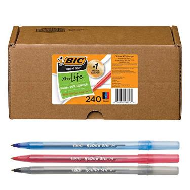 Imagem de BIC® Caneta esferográfica Round Stic® Xtra Life, sortidas, pacote com 240