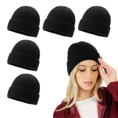 Imagem de Kit 5 Touca Gorro Adulto Poliester Frio Inverno Unissex - Darujo, Pret