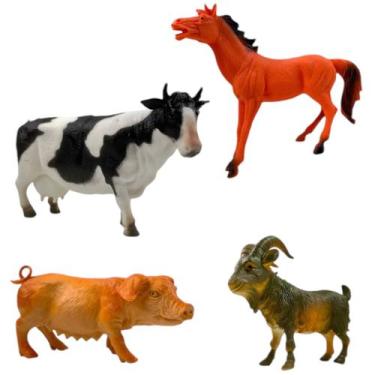 Imagem de Kit Animais Fazenda Vinil 4 peças Brinquedo Crianças Bichos - Company 