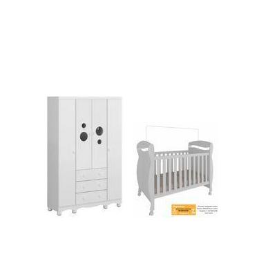 Imagem de Berço Junior e Guarda Roupa Bolinha Moveis Peroba 04 portas 100% MDF B