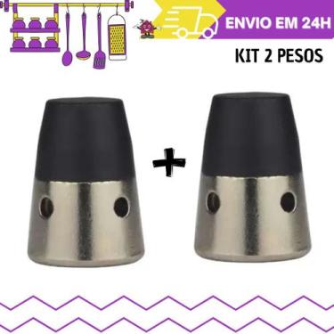 Imagem de kit 2 Pesos Universal Para Panela de Pressão cromado com rosca - Pinol