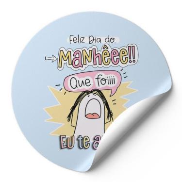 Imagem de 120 Etiquetas Auto Colante Adesivos Redondos Meme Bentô Feliz Dia Do M