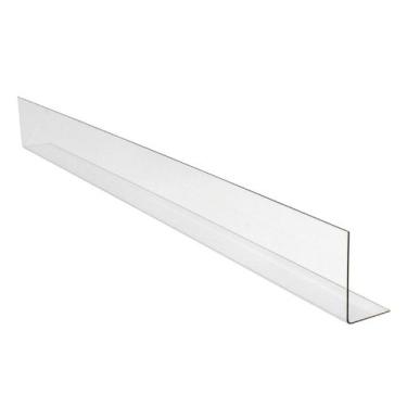 Imagem de Kit 50 Cantoneira Gondola PVC Cristal Ultra Resistente 90cm - OC Shop,