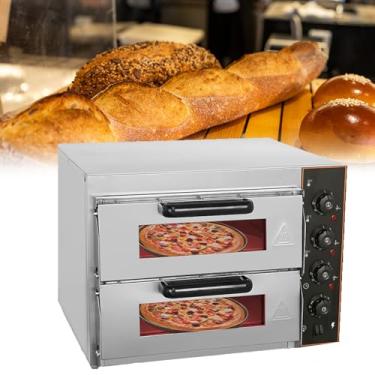 Imagem de Forno de pizza comercial de bancada de 3000 W, forno elétrico de pizza crocante de aço inoxidável com alça, aquece até 660 ° F, quesadillas, omeletes e muito mais, faça pizza em minutos
