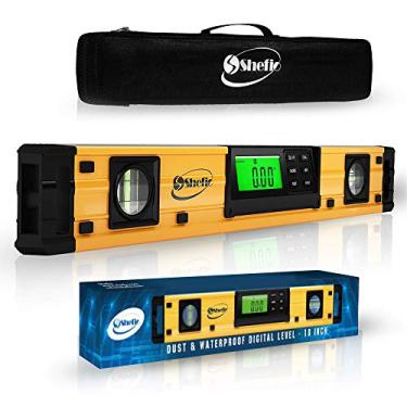 Imagem de Shefio Nível digital – Magnético de 45,7 cm, IP54, à prova de poeira e à prova d'água – transferidor – Inclui baterias e estojo de transporte