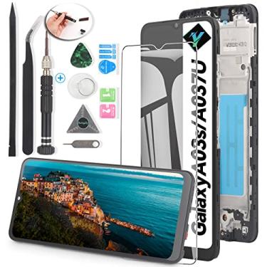 Imagem de YWLRONG Lcd para Samsung Galaxy A03S Substituição de Tela para Samsung A03S Sm-A037U Display Lcd Tela de Toque Digitador Assembléia com Kit (Preto com Moldura)