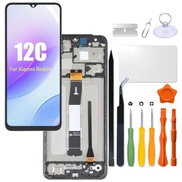 Imagem de Substituição para tela LCD Xiaomi Redmi 12C com moldura para Redmi 22120RN86G 22120RN86I 22126RN91Y 2212ARNC4L LCD Touch Screen Display Panel Digitalizador Assembly com kit de reparo