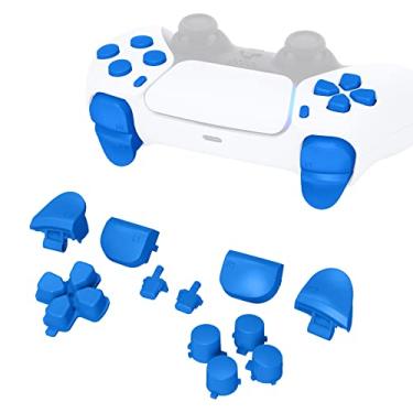 Imagem de eXtremeRate Botões de substituição D-pad R1 L1 R2 L2 Gatilhos Opções de compartilhamento Facial, Botões azuis de conjunto completo compatíveis com controle ps5 BDM-010 e BDM-020