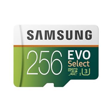 Imagem de Samsung EVO Select 256 GB microSD 100 MB/s, cartão de memória Speed, Full HD e 4K UHD com adaptador SD para smartphone, tablet, câmera de ação, drone e notebook