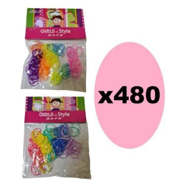 Imagem de 480 Xuxinhas Elásticos De Silicone Colorida c/  bolinha - Lynx produçõ