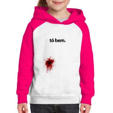 Imagem de Moletom Infantil tô bem - Foca na Moda, Branco, Rosa, 10