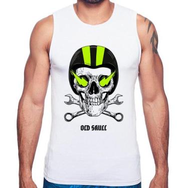 Imagem de Regata Old Skull Motorcycle - Foca na Moda, Branco, G