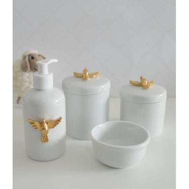 Imagem de Kit Higiene Porcelana Bebê Bandeja Banho Quarto K016 Divino - Ciranda 