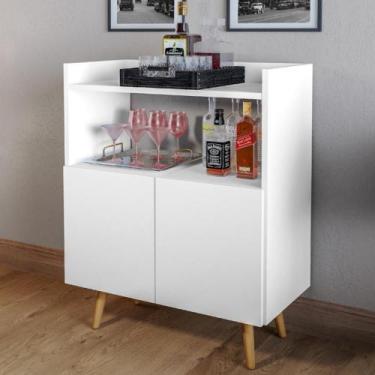 Imagem de Aparador Buffet Retrô 2 Portas Suiça Branco - REDE MOVEIS