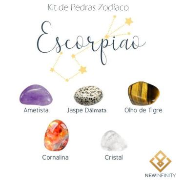 Imagem de Kit de Pedras Cristais dos Signos Escorpião - 5 pedras naturais proteç