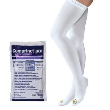 Imagem de Meia antitrombo comprinet pro meia-coxa longa xg, Branco, XG