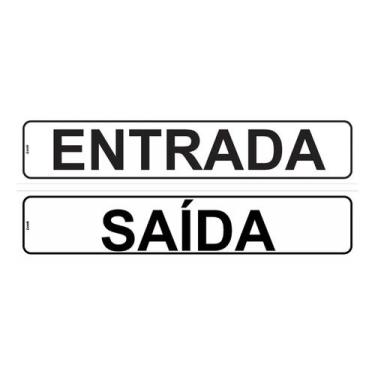 Imagem de Kit de Placas de Sinalização Entrada e Saída para Porta Autoadesiva 5x