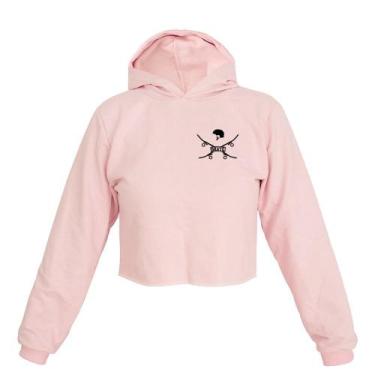 Imagem de Cropped Feminino Moletom Estampa Skate Capacete Capuz Moda - Ragor, Ro