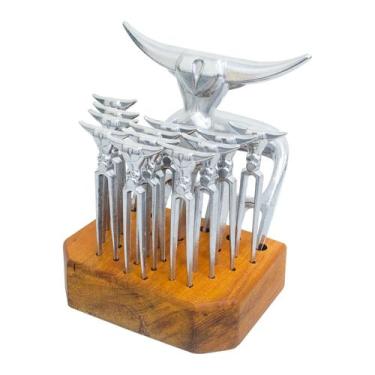 Imagem de Kit Garra de Urso + Garfo Tridente + 12 Garfinhos Petisco + Suporte em