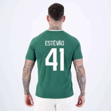 Imagem de Camisa Palmeiras Estevão 41 Alviverde Branca e Verde - Betel, G