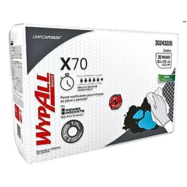 Imagem de Papel Toalha Pano De Chão Piso Multiuso Limpeza Wypall x70 Com 25 Panos